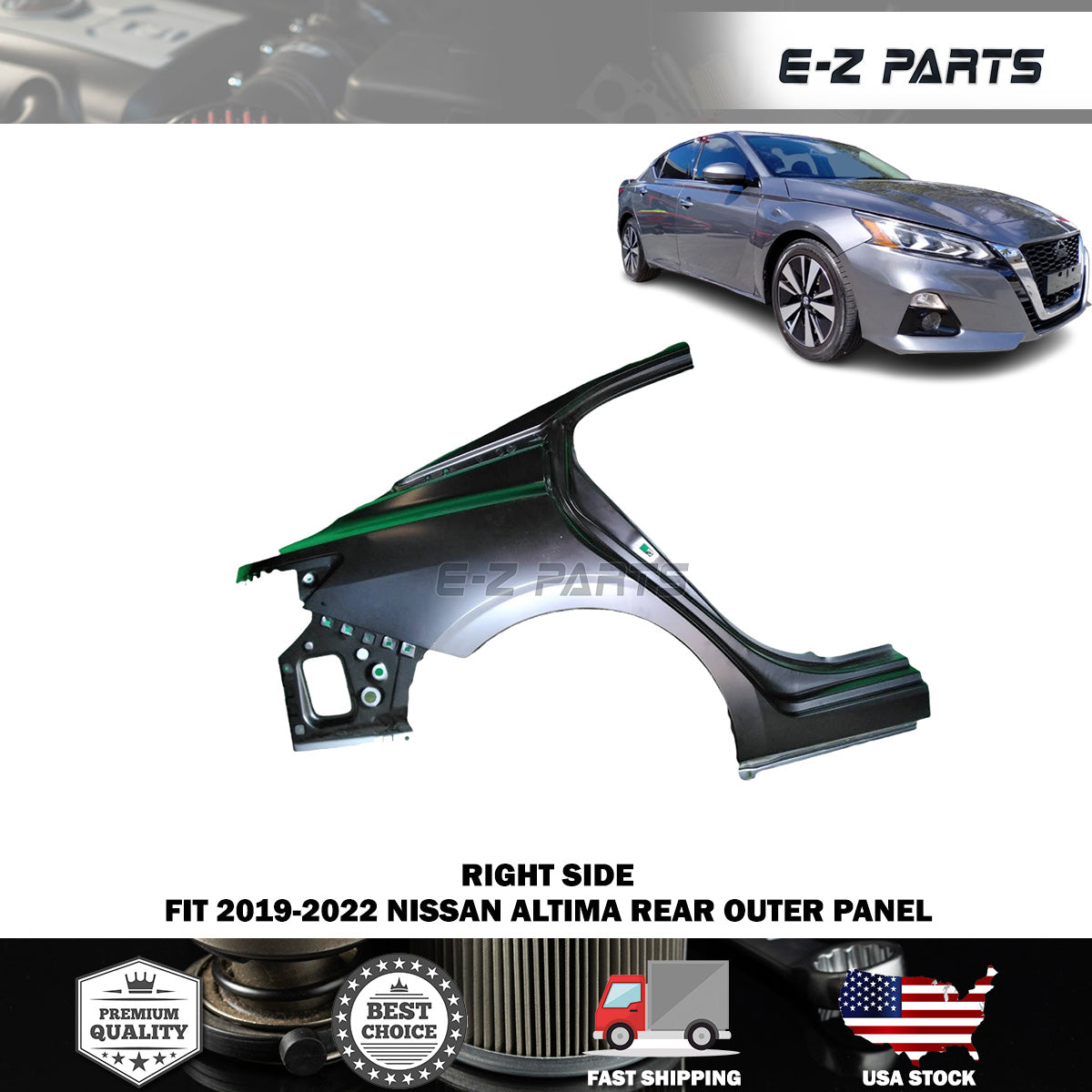 For 2019-2022 Nissan Altima Right Rear Outer Panel