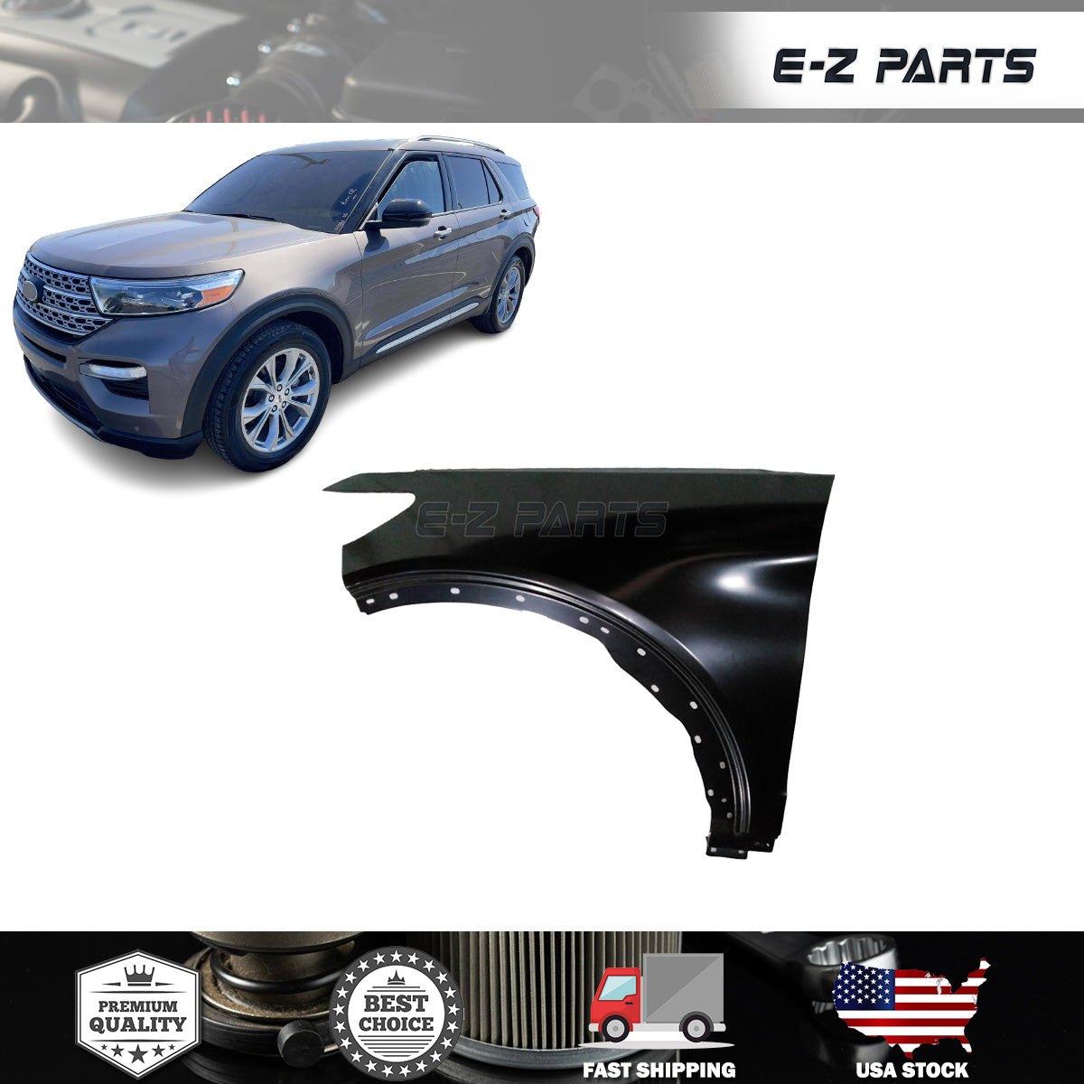 For 2020-2022 Ford Explorer Replacement Front Left Fender FO1240327 Steel