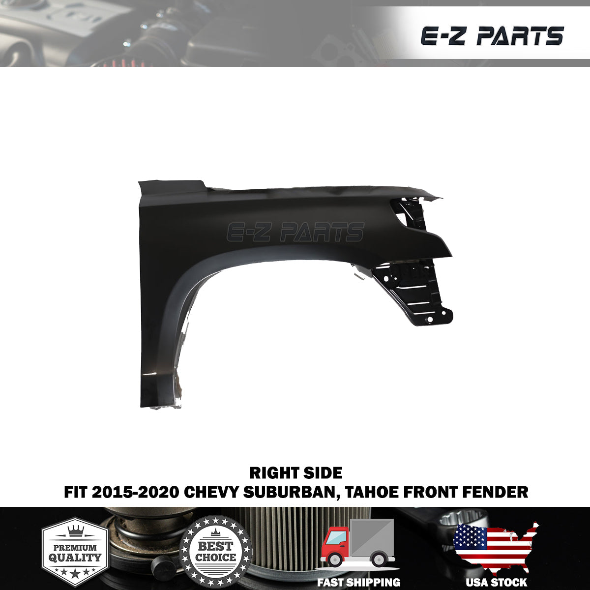 Fit 2015 To 2020 Chevy Suburban, Tahoe Right Front Fender Passenger Side RH
