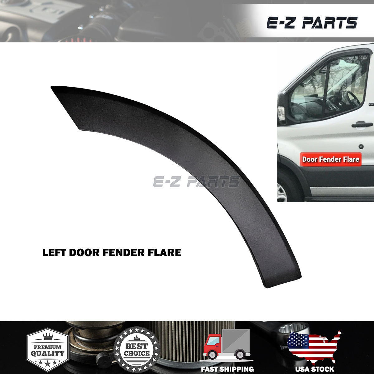 Fit 2015-2019 Ford Transit Left Door Fender Flare Molding Trim Driver Side LH