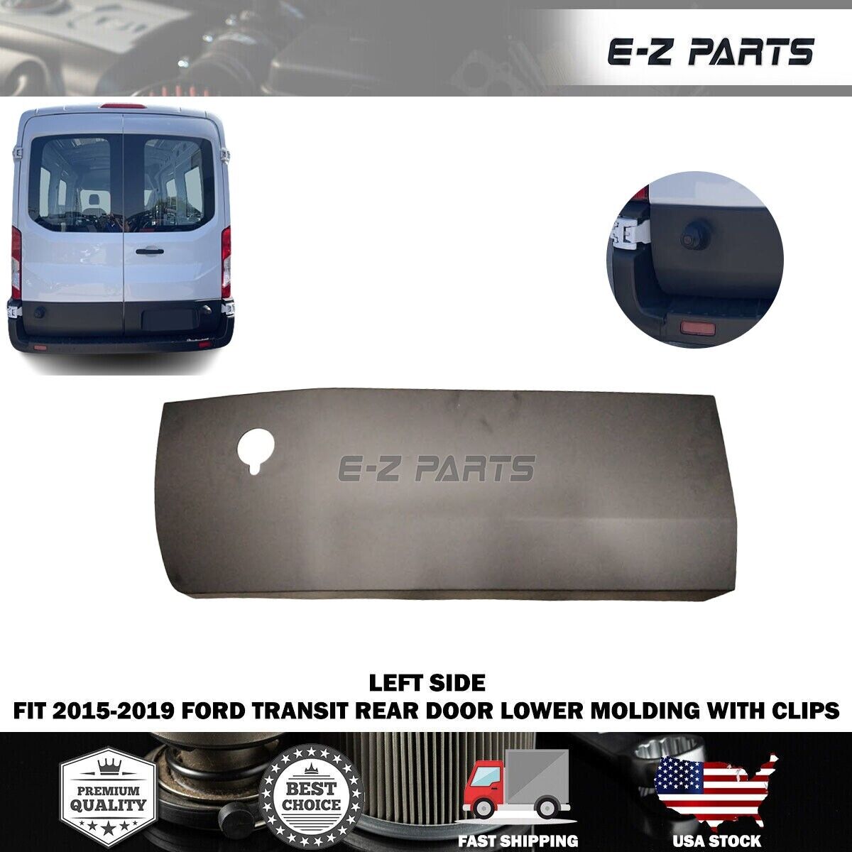 Fit 2015-2019 Ford Transit Left Rear Door Lower Molding Driver Side LH