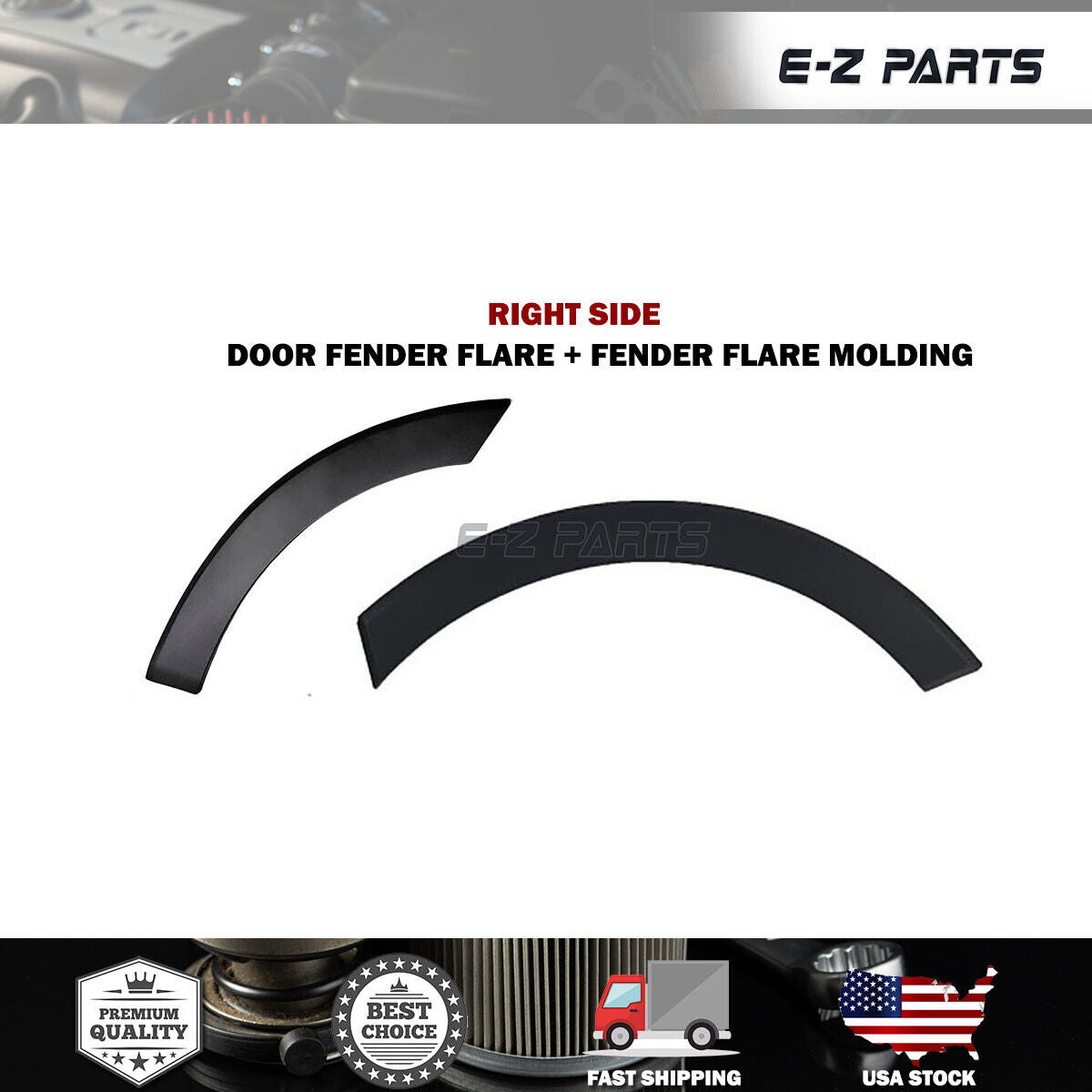Fit 2015-2019 Ford Transit Right Side Two Piece Fender Flare for Fender and Door