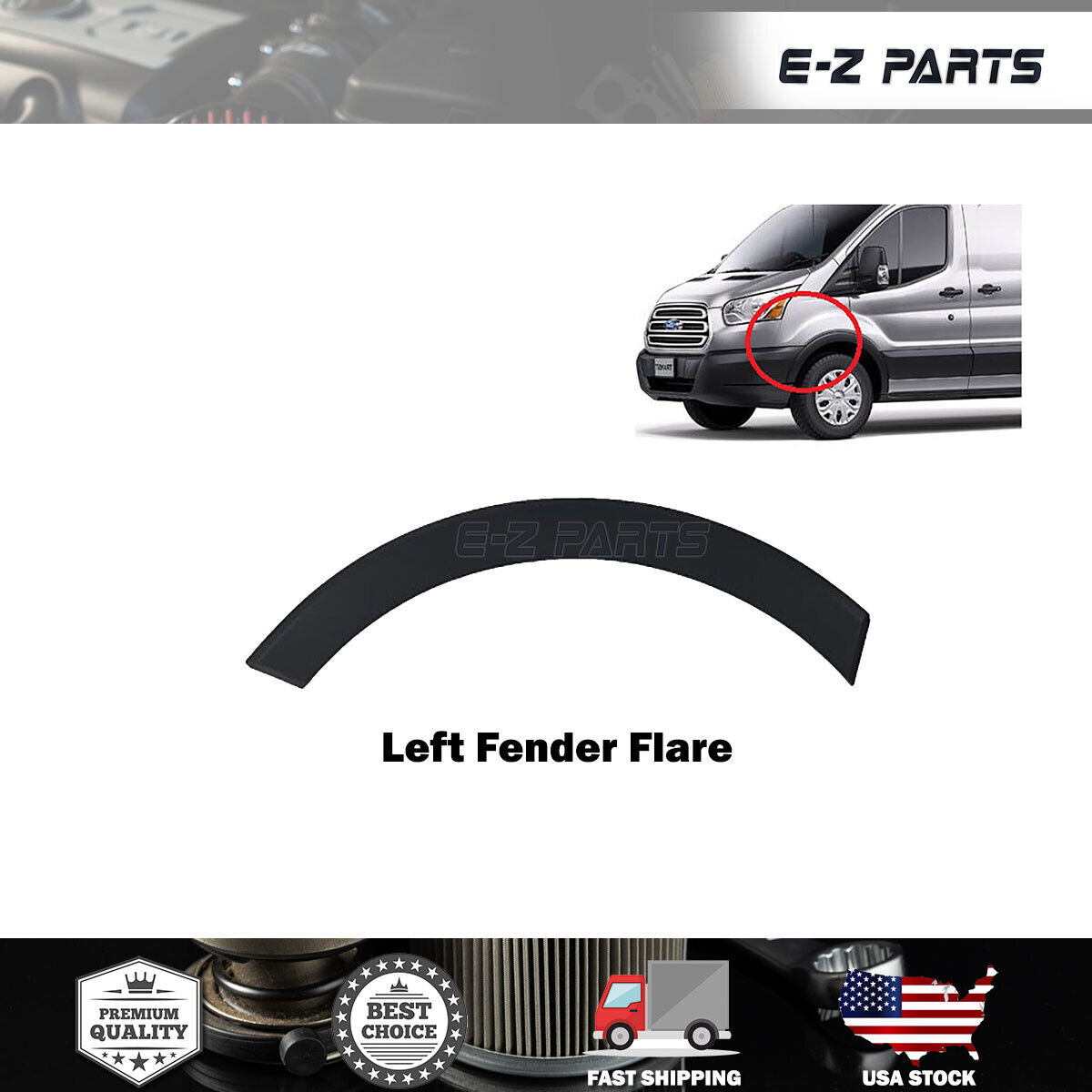 Fit 2015-2019 Ford Transit 150/250/350 Front Left Fender Flare Molding Driver LH
