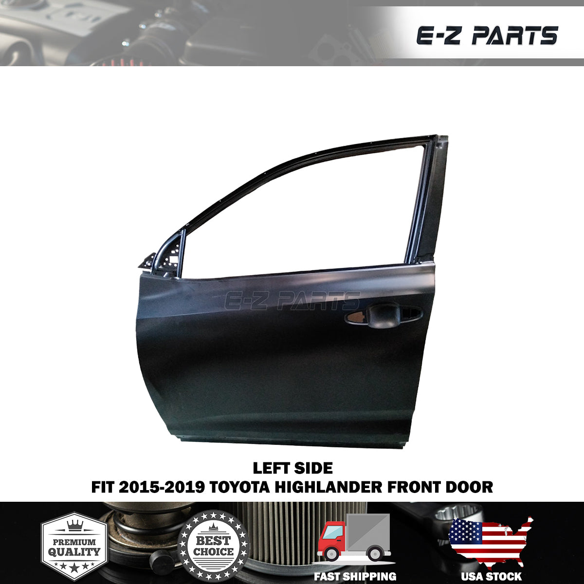 Fit 2015-2019 Toyota Highlander Left Front Door Driver Side LH