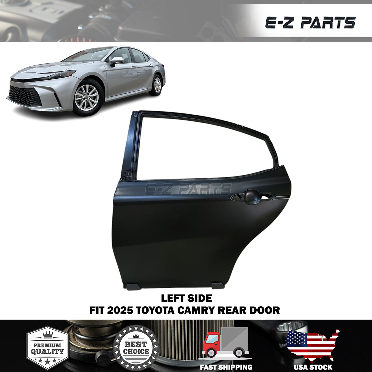 Fit 2025 Toyota Camry Left Rear Door Driver Side LH