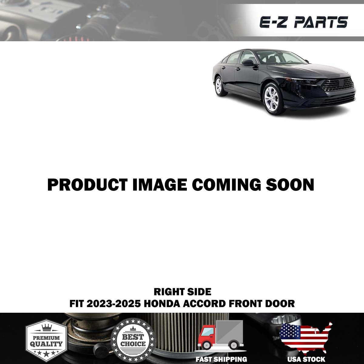 Fit 2023-2025 Honda Accord Right Front Door Passenger Side RH