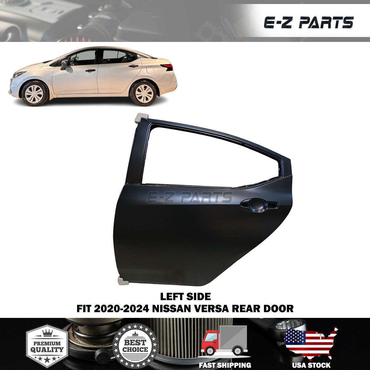 Fit 2020-2024 Nissan Versa Left Rear Door Driver Side LH