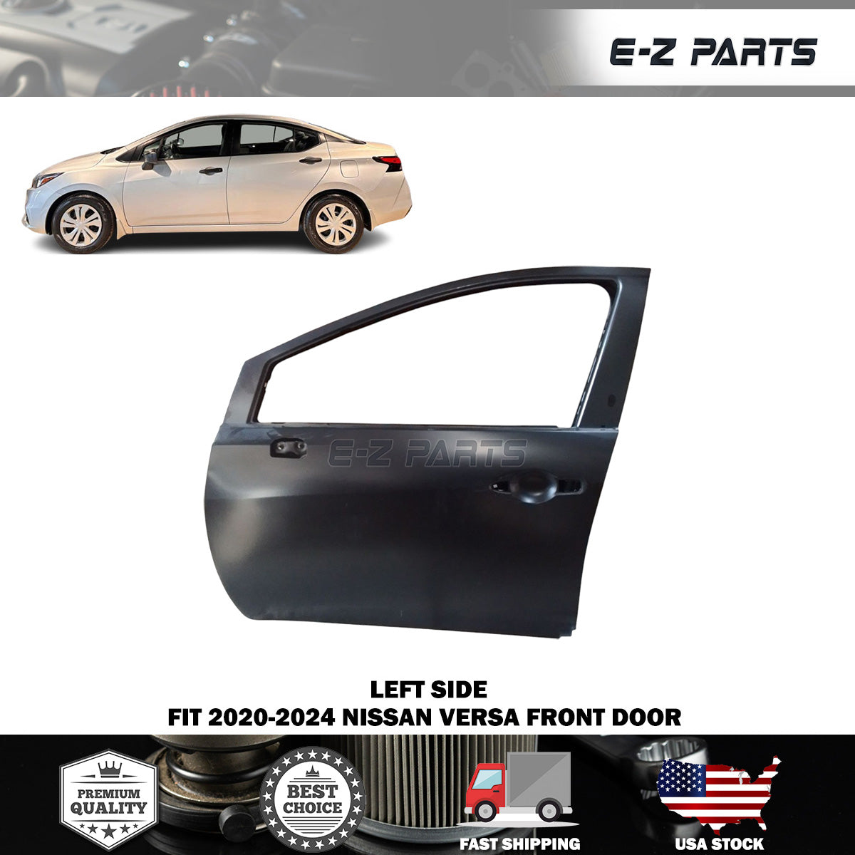 Fit 2020-2024 Nissan Versa Left Front Door Driver Side LH