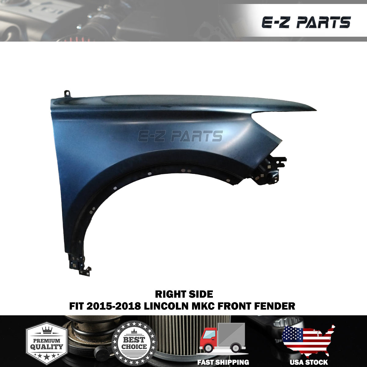 For 2015-2018 Lincoln MKC Right Front Fender Passenger Side RH