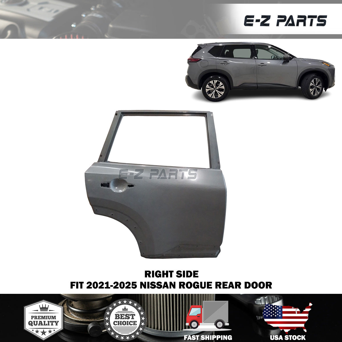 For 2021-2025 Nissan Rogue Right Rear Door Passenger Side RH