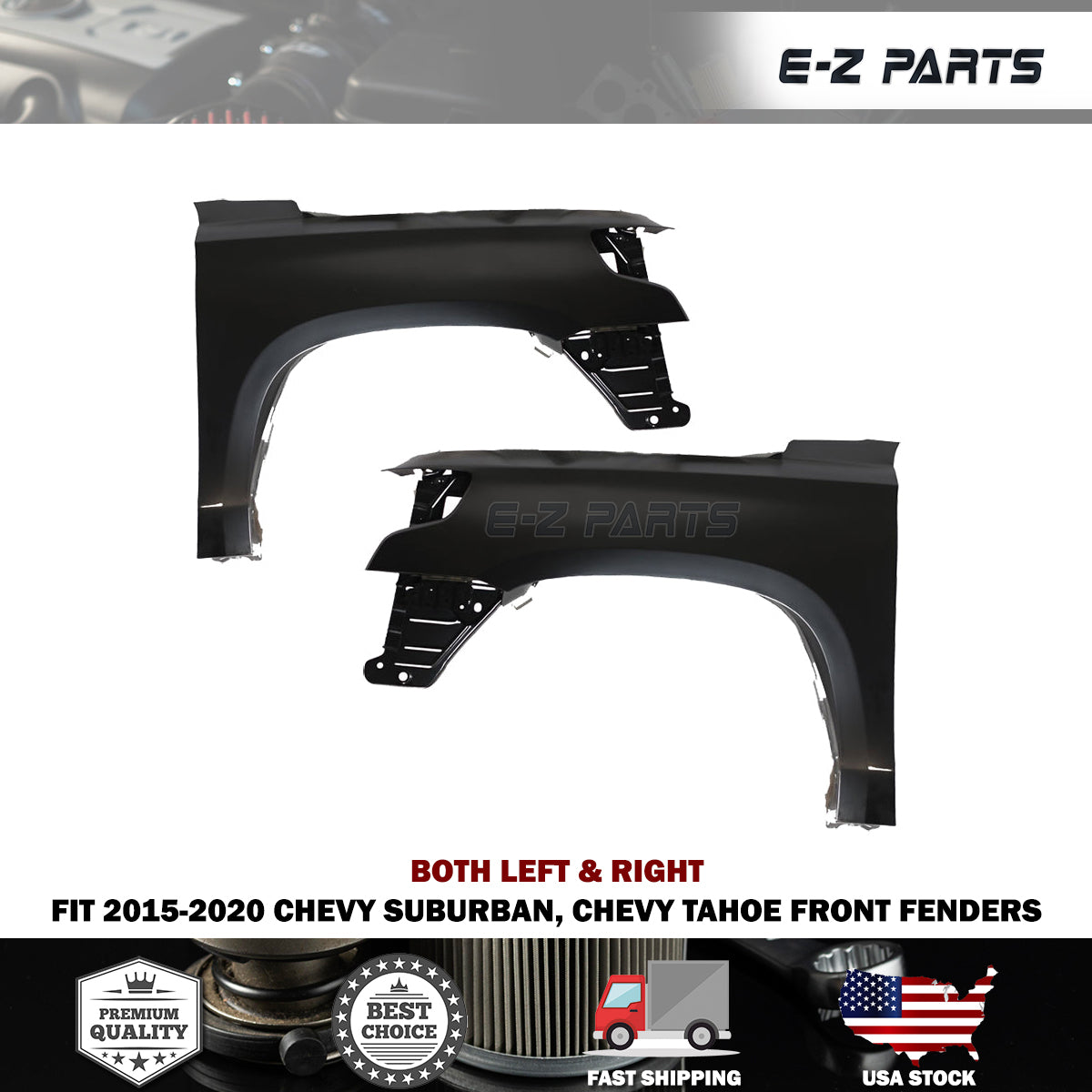 For 2015-2020 Chevy Suburban, Chevy Tahoe Front Fenders Both Left & Right