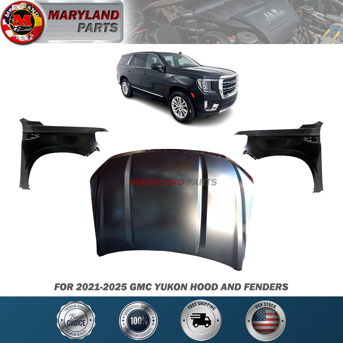 Fit 2021-2025 GMC Yukon Hood and Fenders