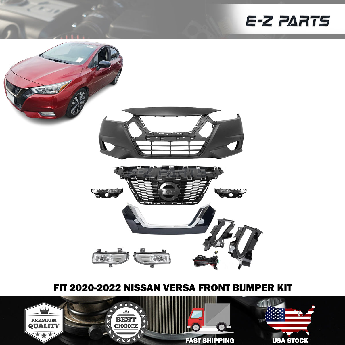 Fit 2020-2022 Nissan Versa Front Bumper Kit