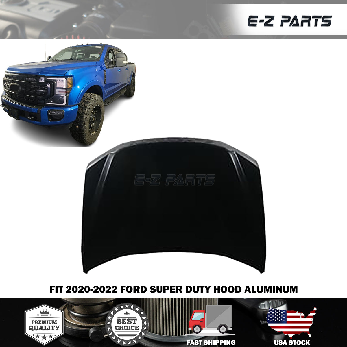 Fit 2020-2022 Ford Super Duty Hood Aluminum