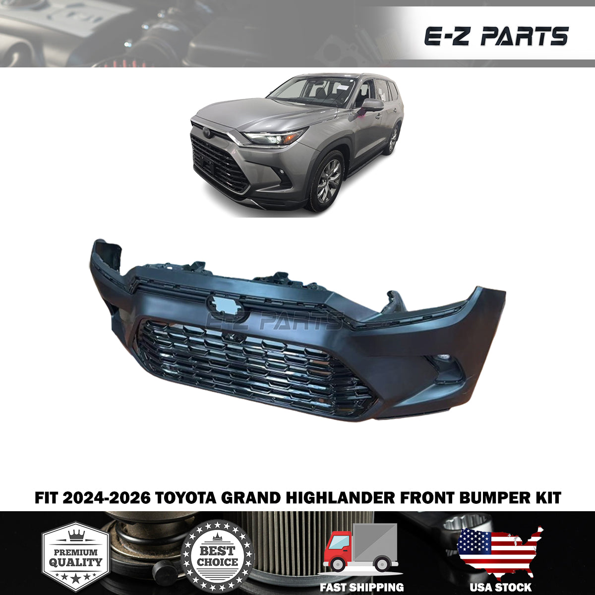 Fit 2024-2026 Toyota Grand Highlander Front Bumper Kit