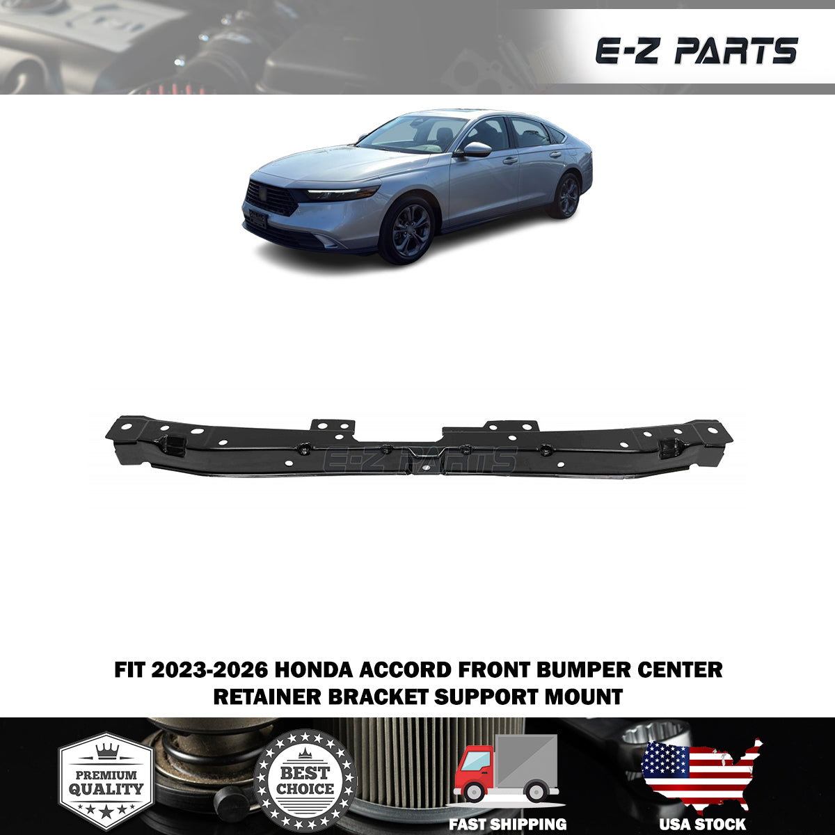 Fit 2023-2026 Honda Accord Front Bumper Center Retainer Bracket Support Mount