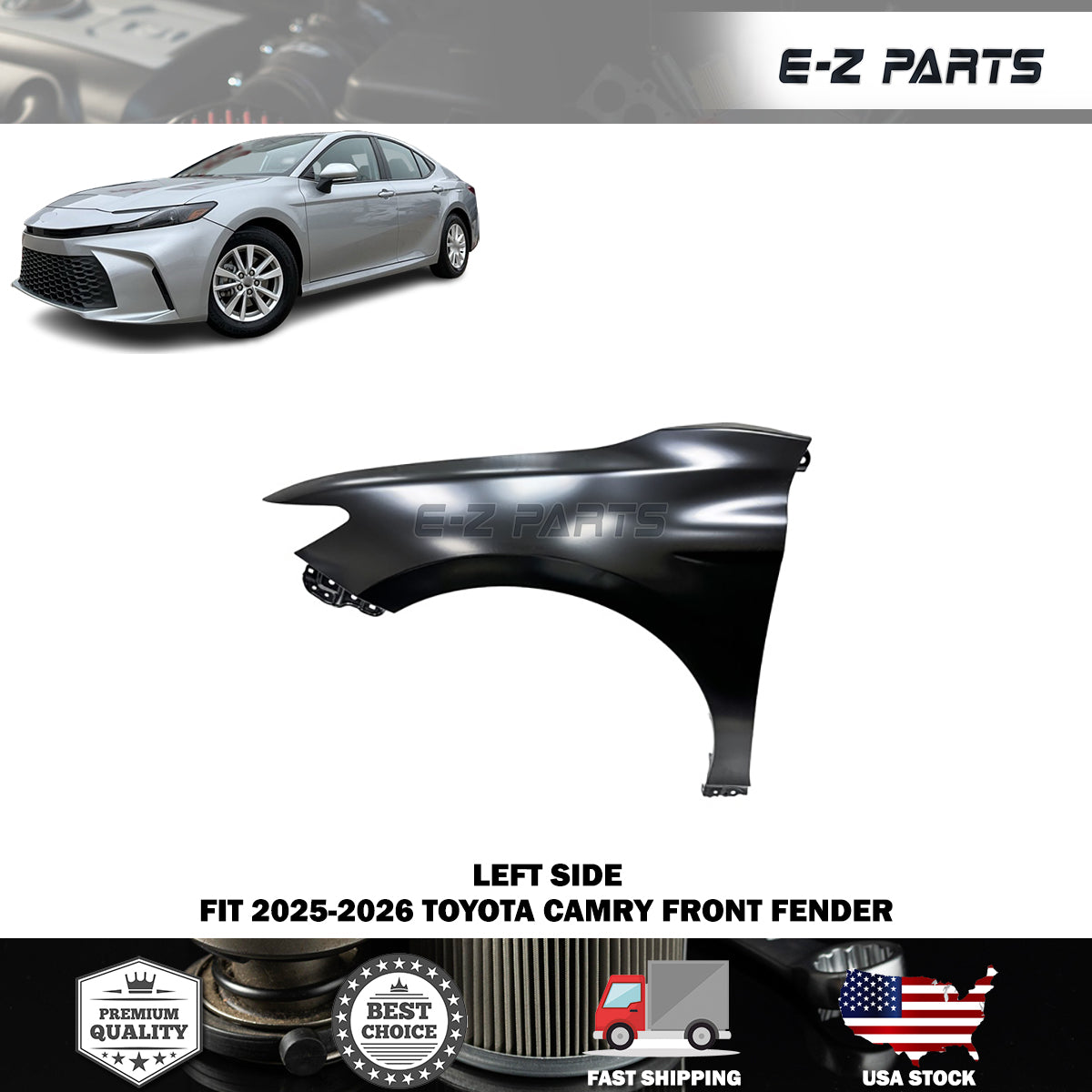 Fit 2025-2026 Toyota Camry Left Front Fender Driver Side LH