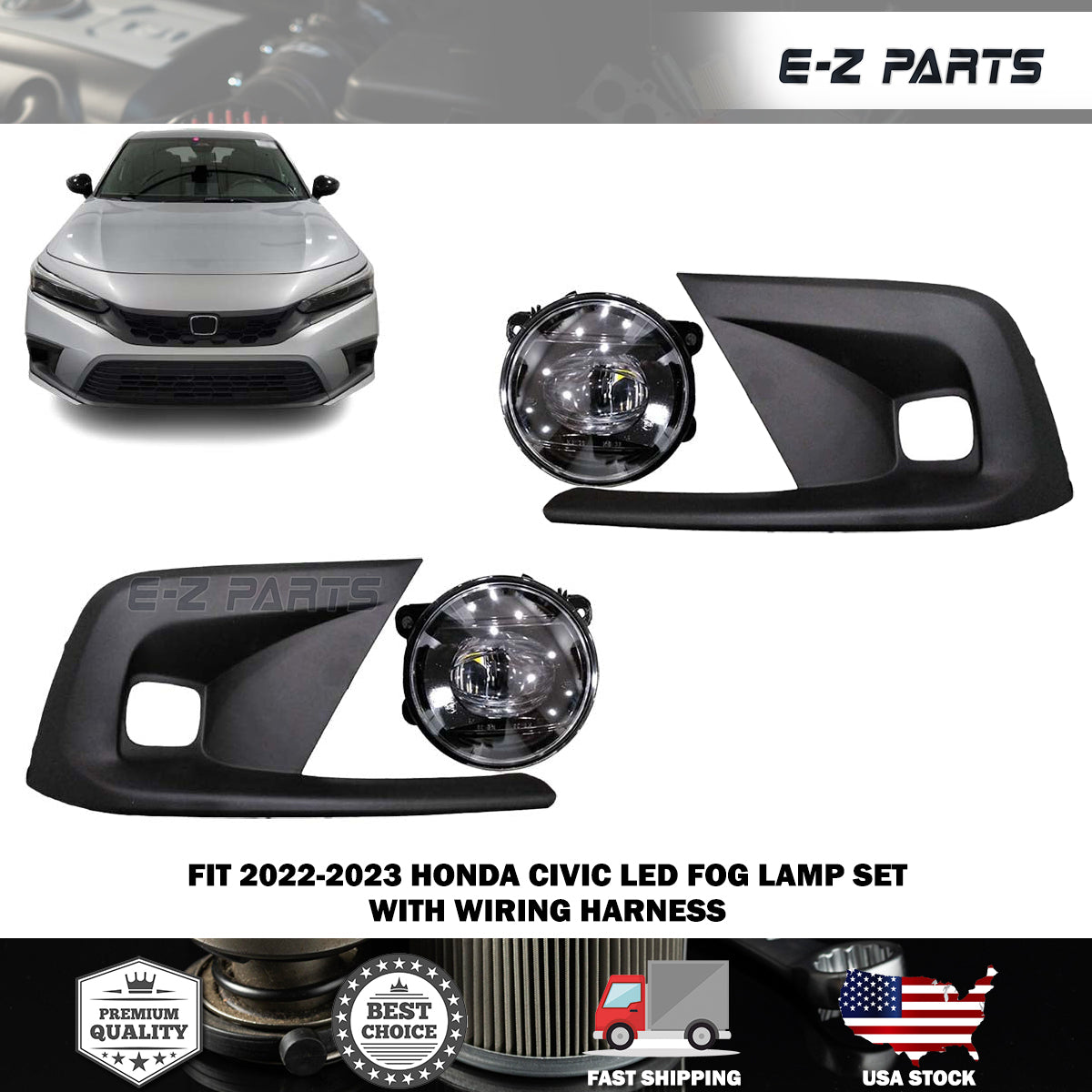 For 2022-2023 Honda Civic LED Fog Lamp Set