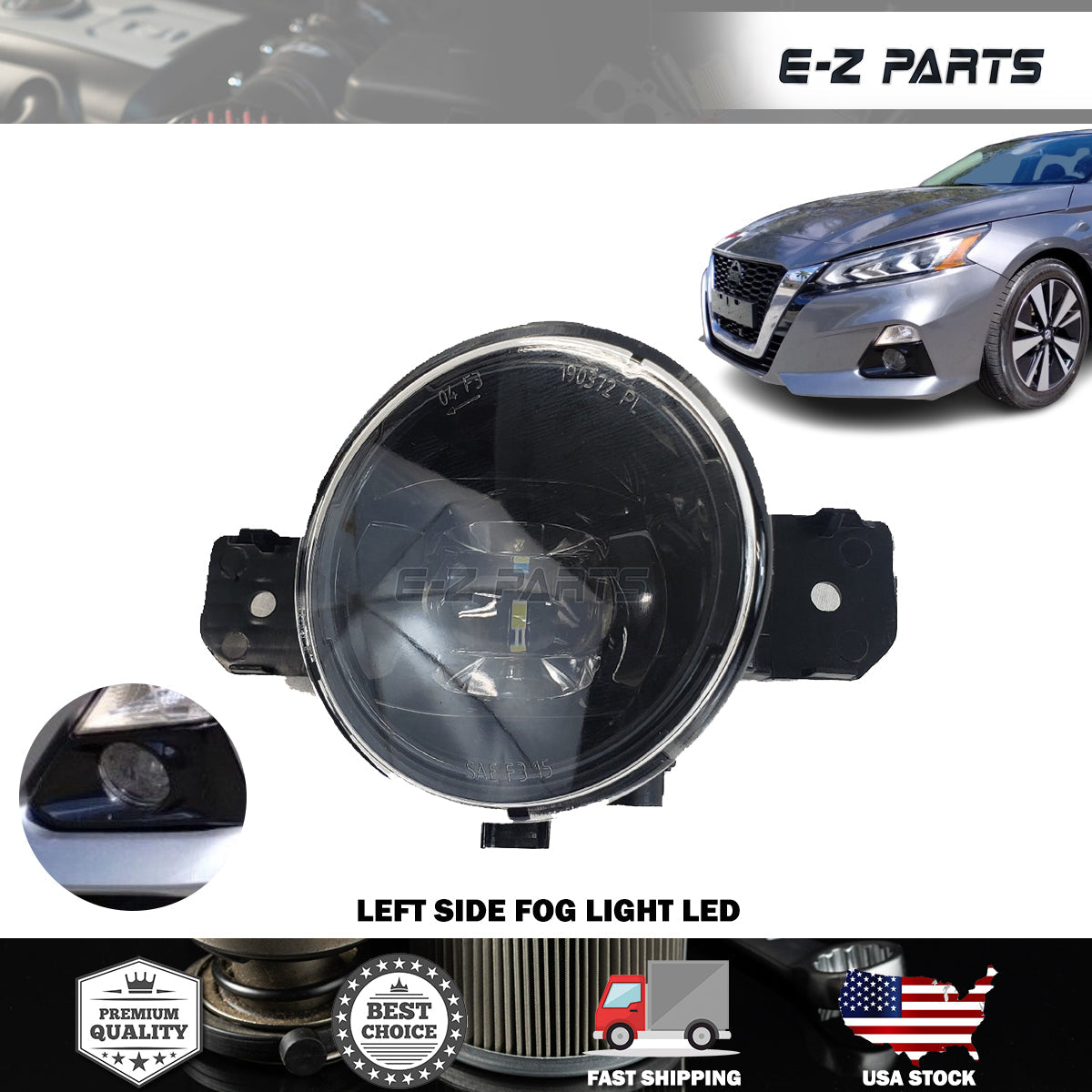 Premium Quality for 2019-2021 Nissan Altima Fog Light LED Left Driver