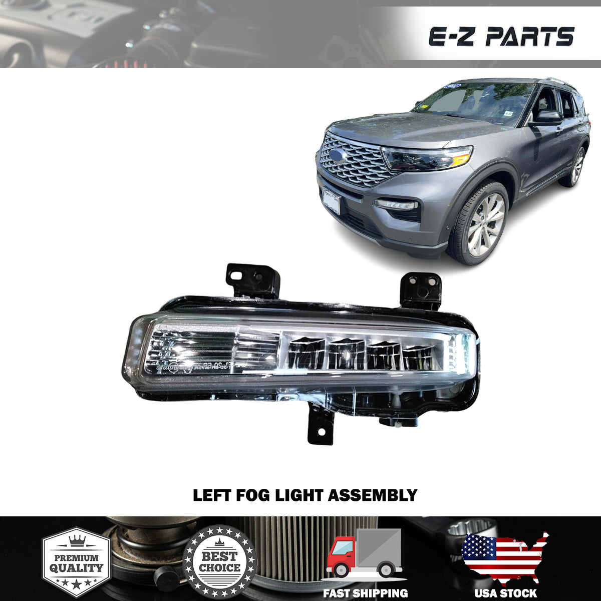 For 2020-2022 Ford Explorer Left Fog Light Assembly Driver Side LH