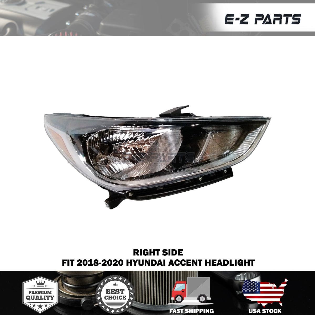 Premium Quality for 2018-2020 Hyundai Accent Headlights Right Side