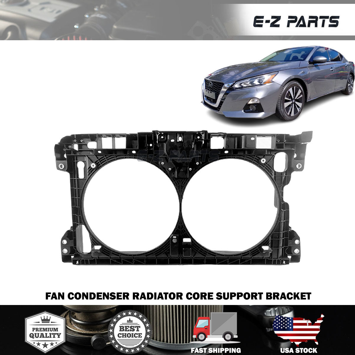 for 2019-2020 Nissan Altima Fan Condenser Radiator Core Support Bracket