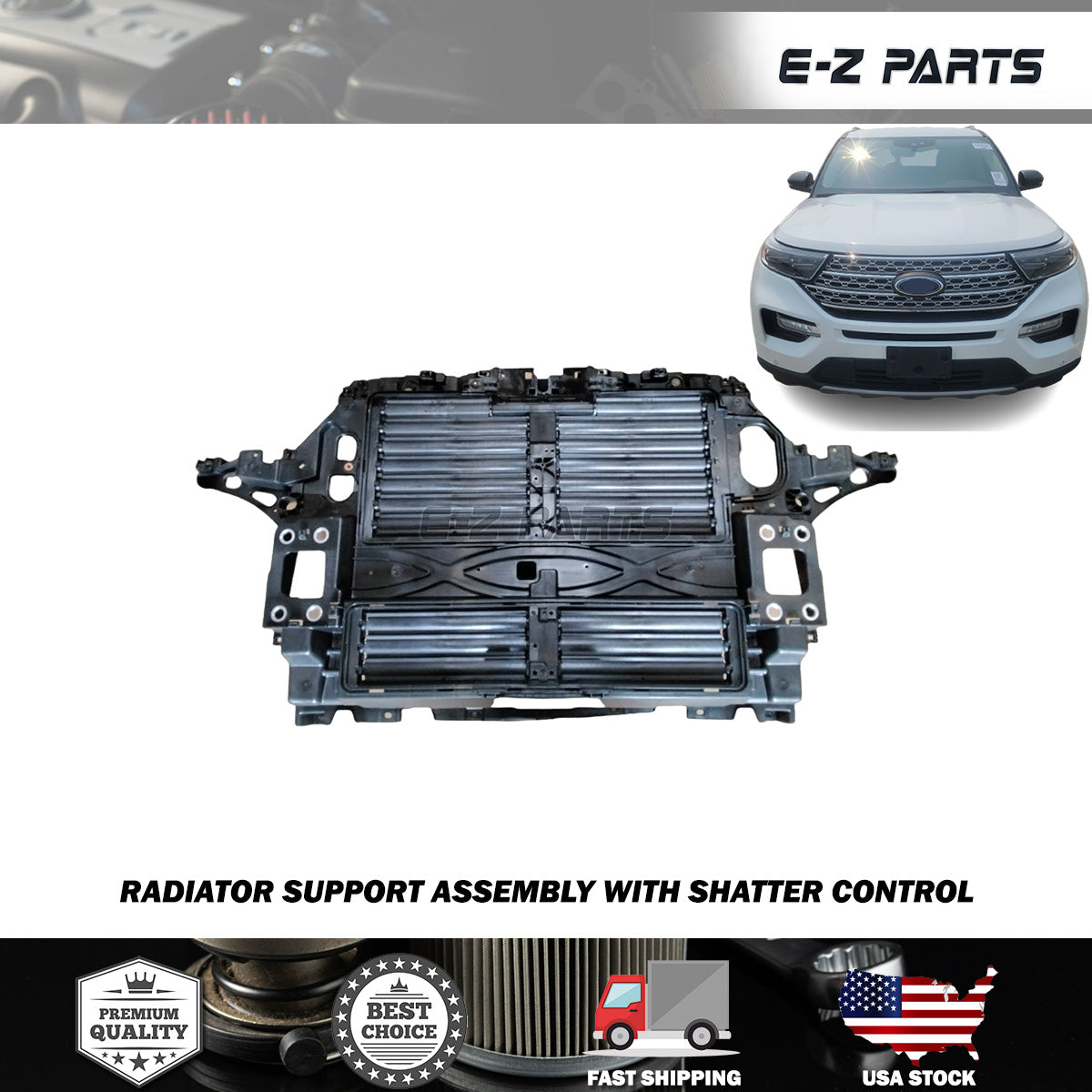 For 2020-2022 Ford Explorer Radiator Support Assembly With Shatter Control