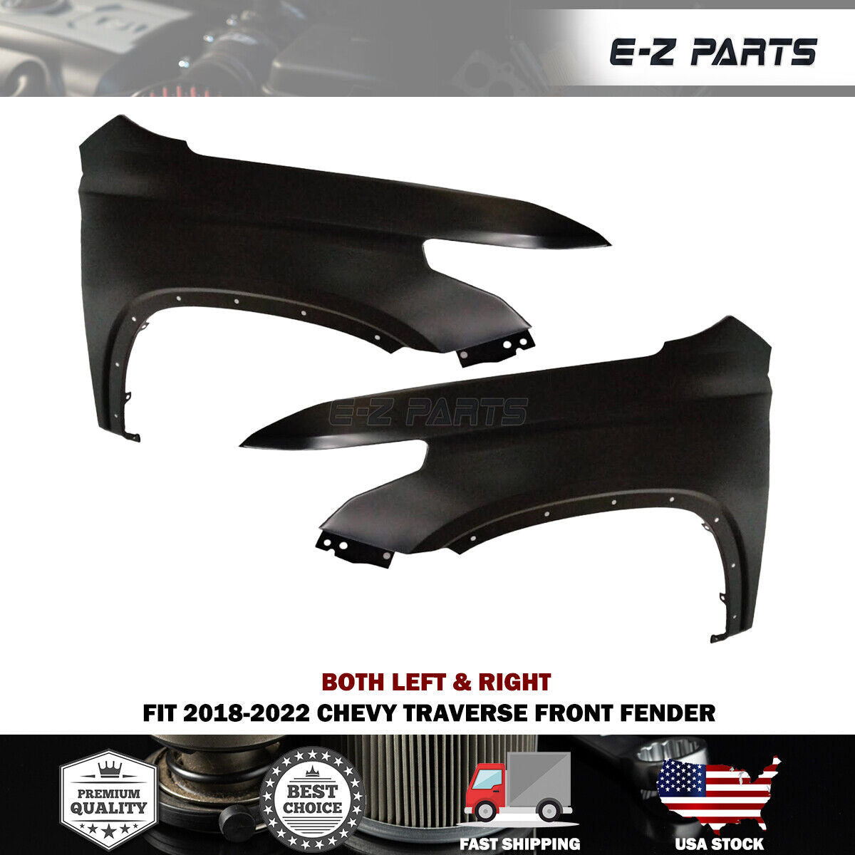 For 2018-2022 Chevy Traverse Front Fenders Both Left & Right