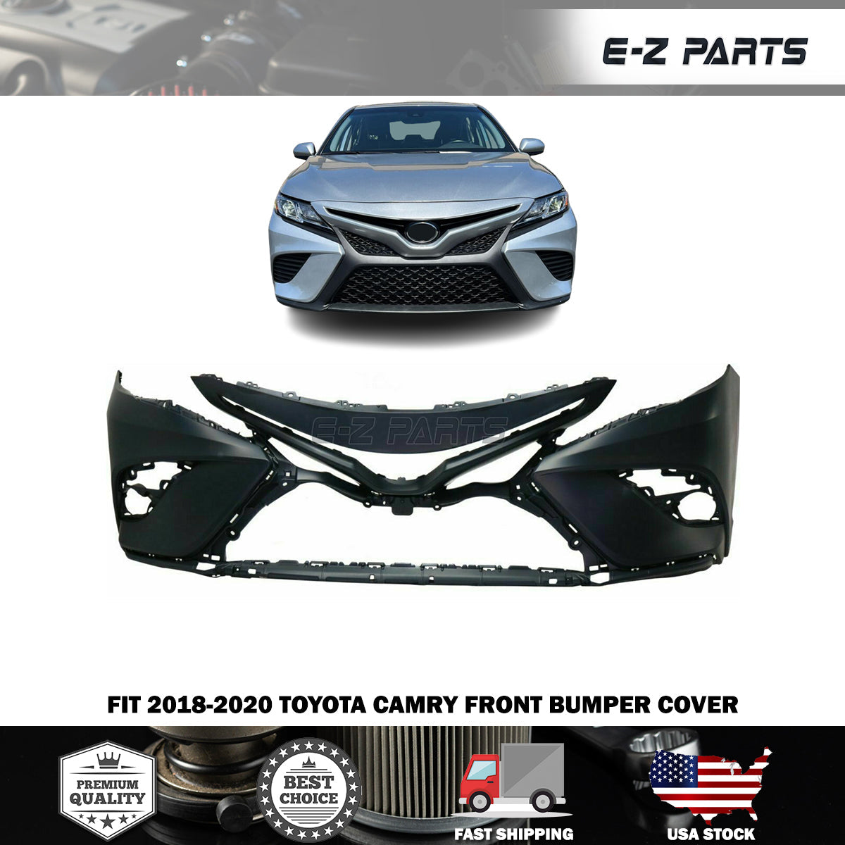 For 2018-2020 Toyota Camry Front Bumper Cover