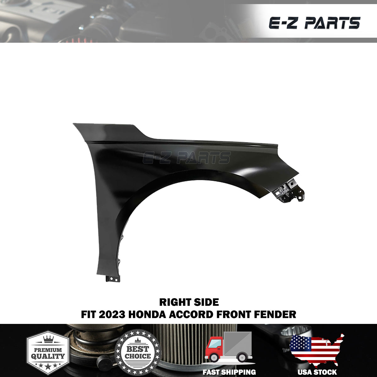 Fit 2023 Honda Accord Right Front Fender Passenger Side RH