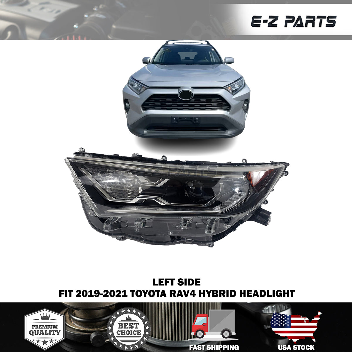 For 2019-2021 Toyota RAV4 Hybrid Headlight Left / Driver Side -