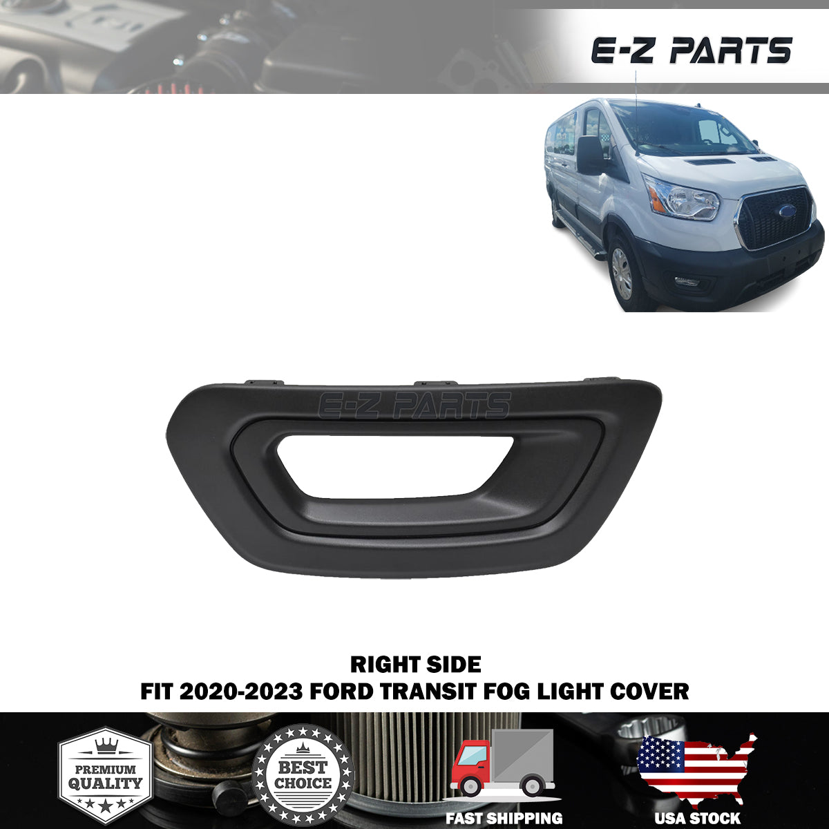 For 2020-2023 Ford Transit Right Side Fog Light Cover Passenger Side RH