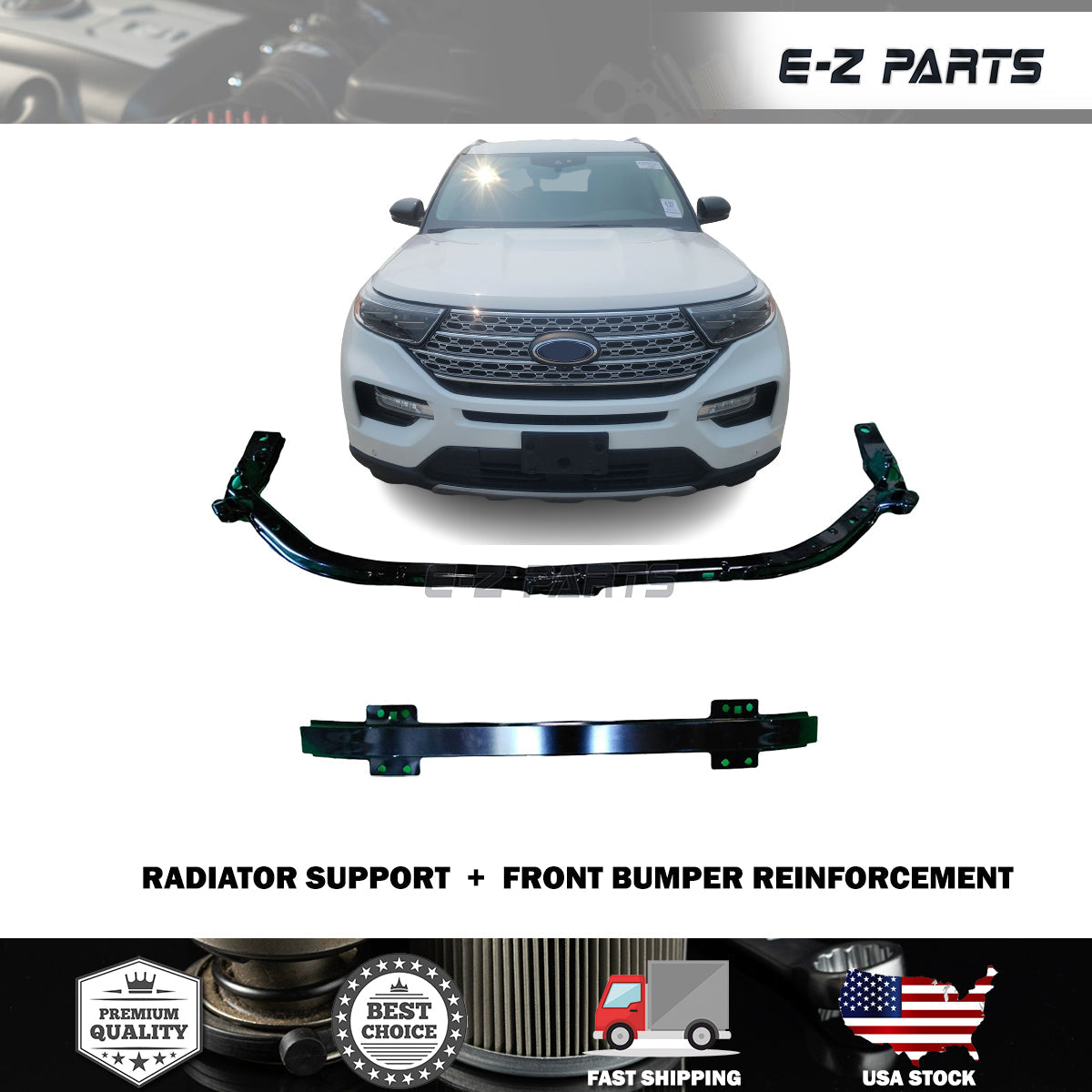 For 2020-2022 Ford Explorer Radiator Support And Front Bumper Reinforcement