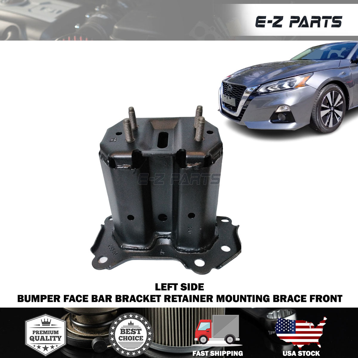 For 2019-2021 Nissan Altima Bumper Face Bar Bracket Retainer Mounting Brace