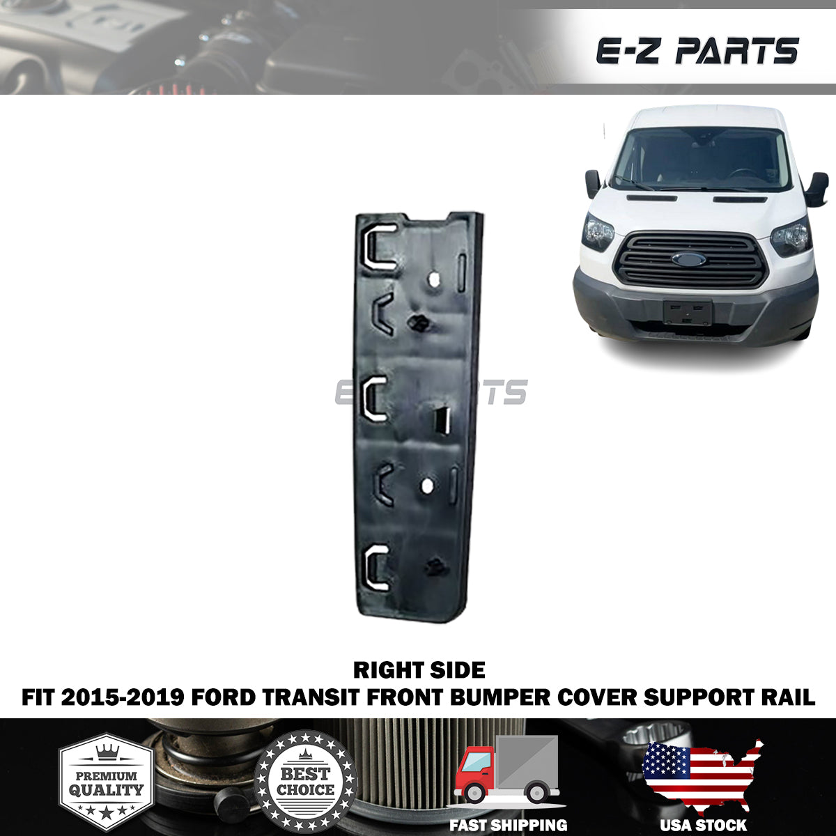 Fit 2015-2023 Ford Transit Right Front Bumper Cover Support Rail