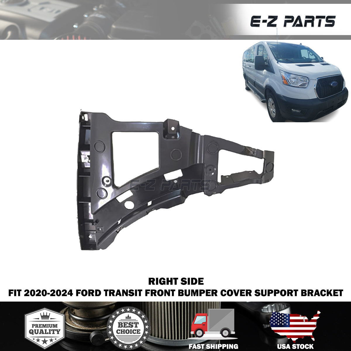 Fit 2020-2024 Ford Transit Right Front Bumper Cover Support Bracket