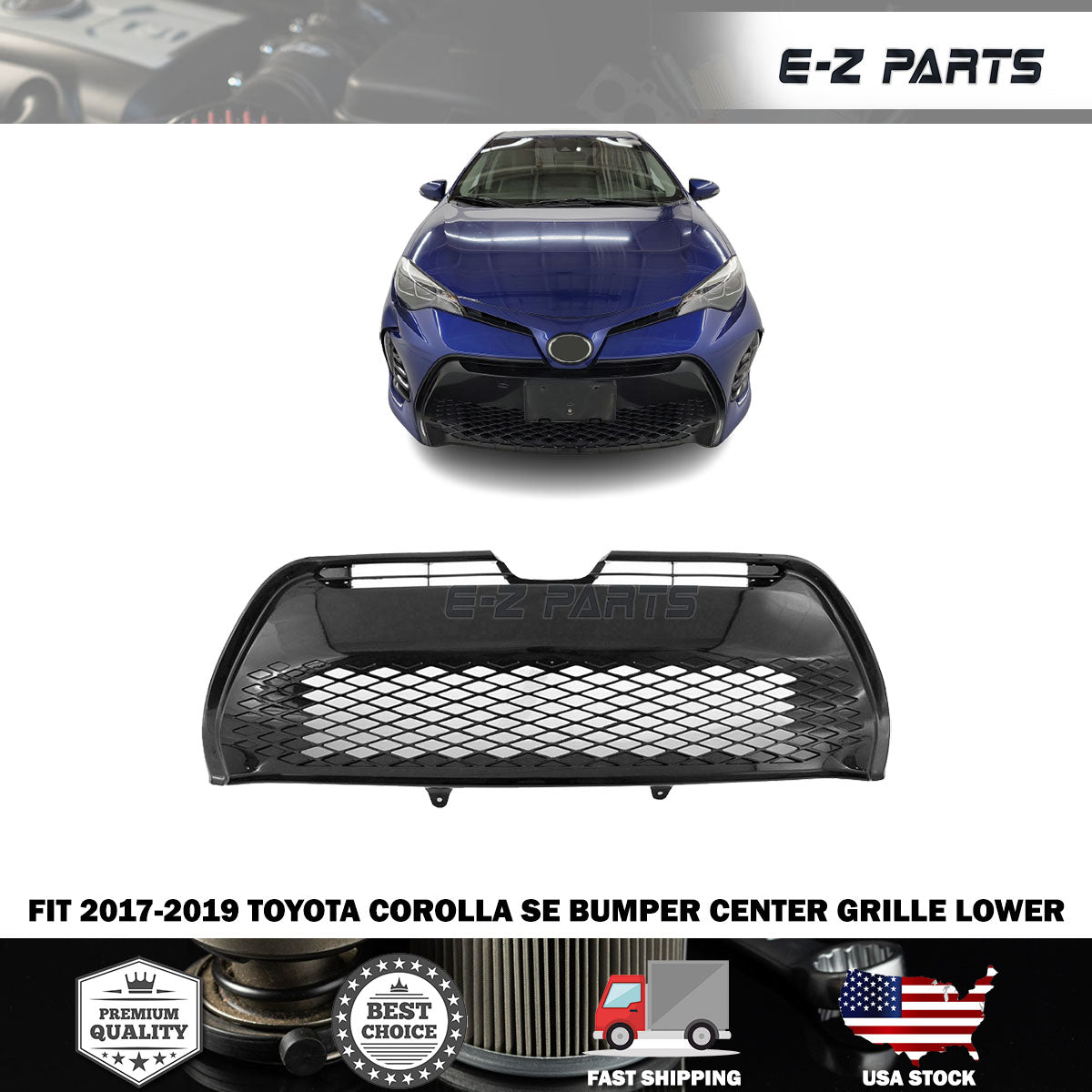 For 2017-2019 Toyota Corolla Bumper Center Grille Lower SE