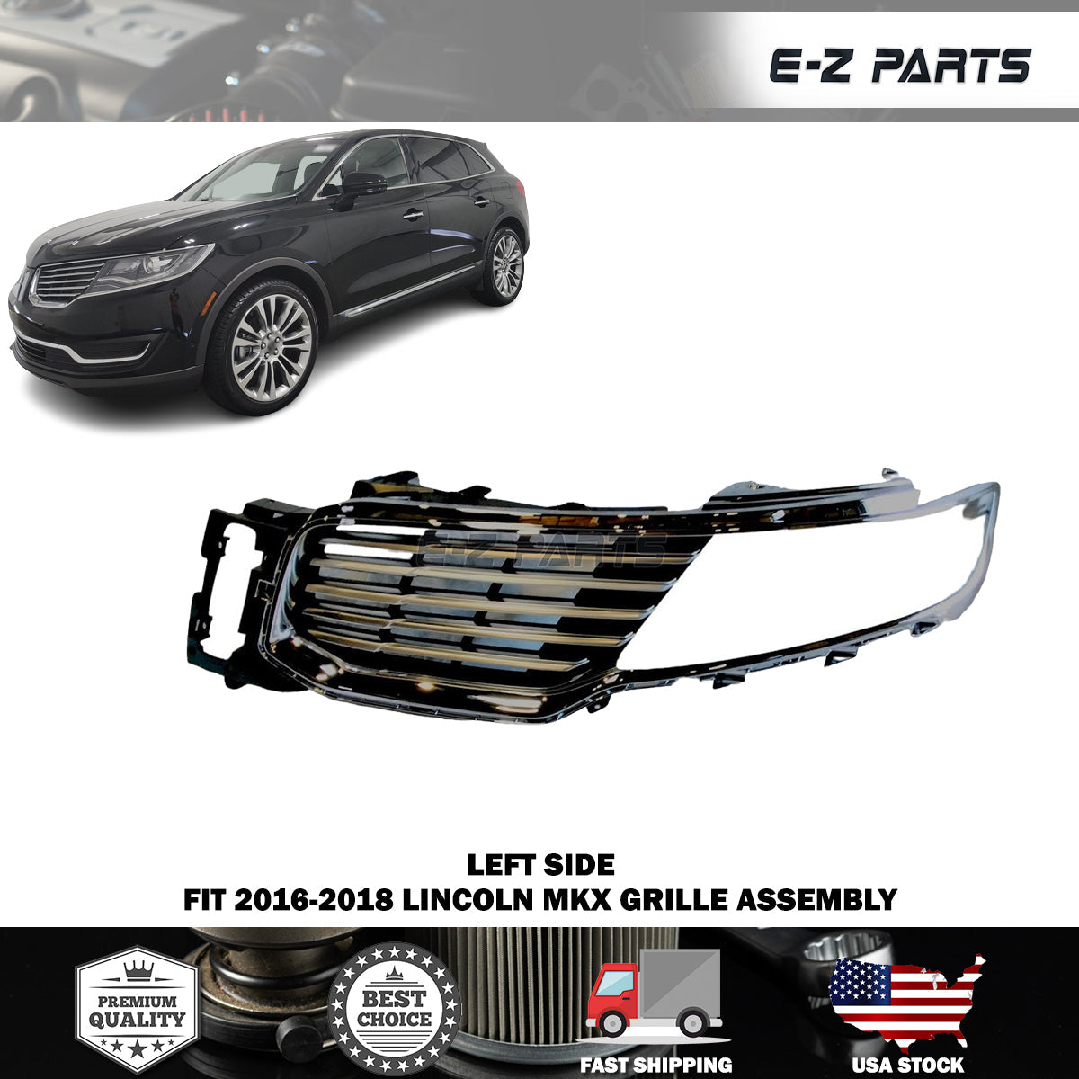 For 2016-2018 Lincoln MKX Grille Assembly Left Driver Side LH