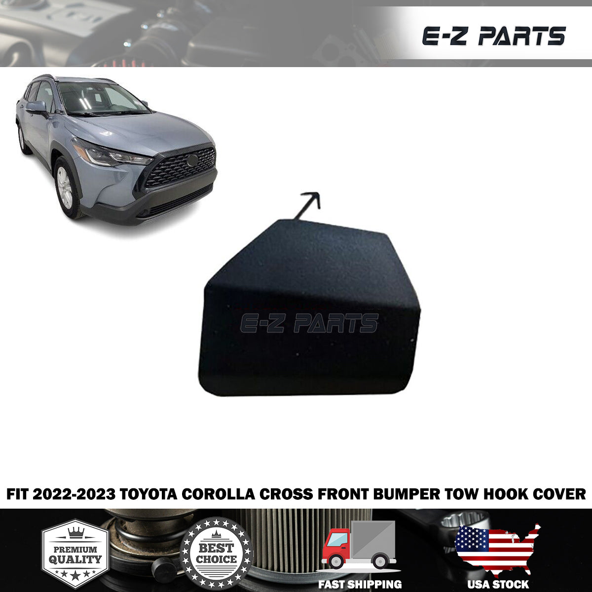 For 2022-2023 Toyota Corolla Cross Front Bumper Tow Hook Cover