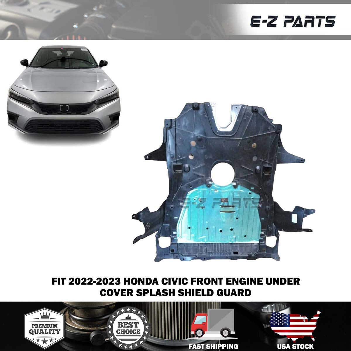 For 2022-2024 Honda Civic Front Engine Under Cover Splash Shield Guard