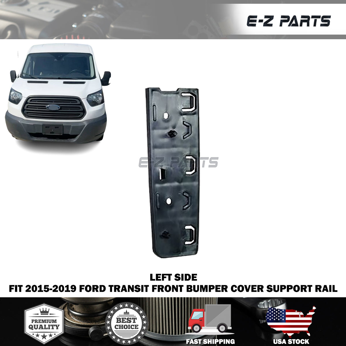 Fit 2015-2023 Ford Transit Left Front Bumper Cover Support Rail