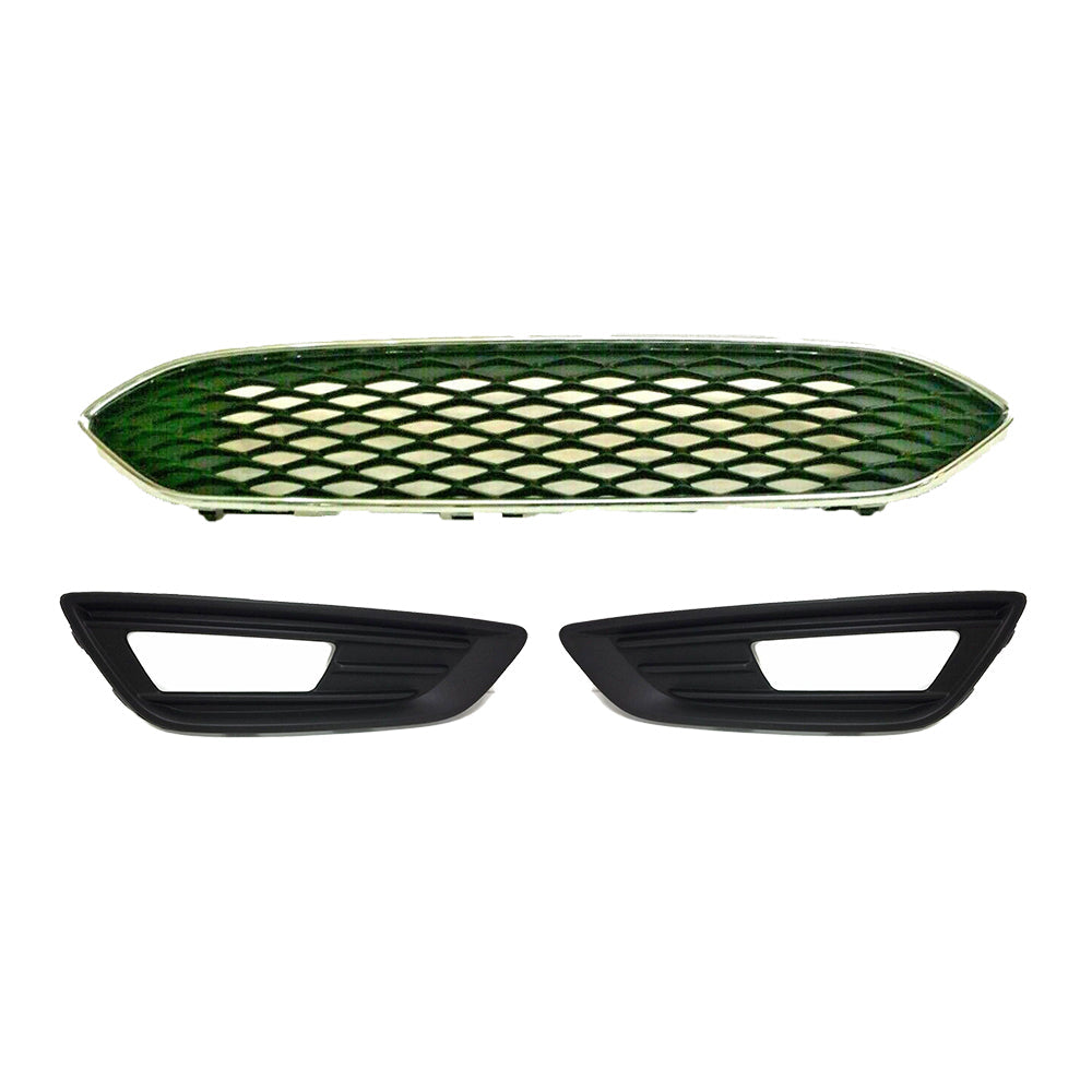 For 2015-2018 Ford Focus Upper Grille with Fog Light Covers