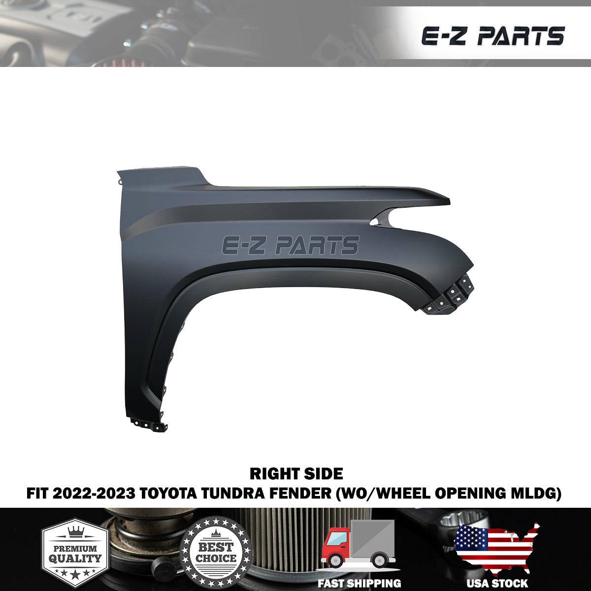 For 2022-2023 Toyota Tundra Right Fender Steel Passenger Side RH