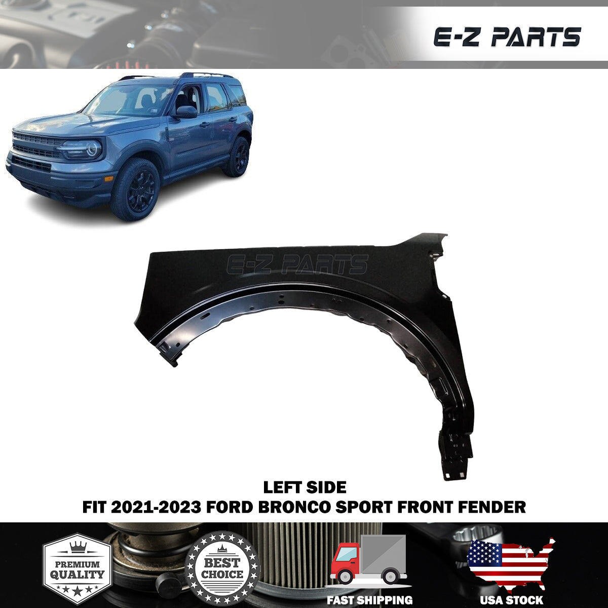 For 2021-2023 Ford Bronco Sport Left Front Fender Driver Side LH