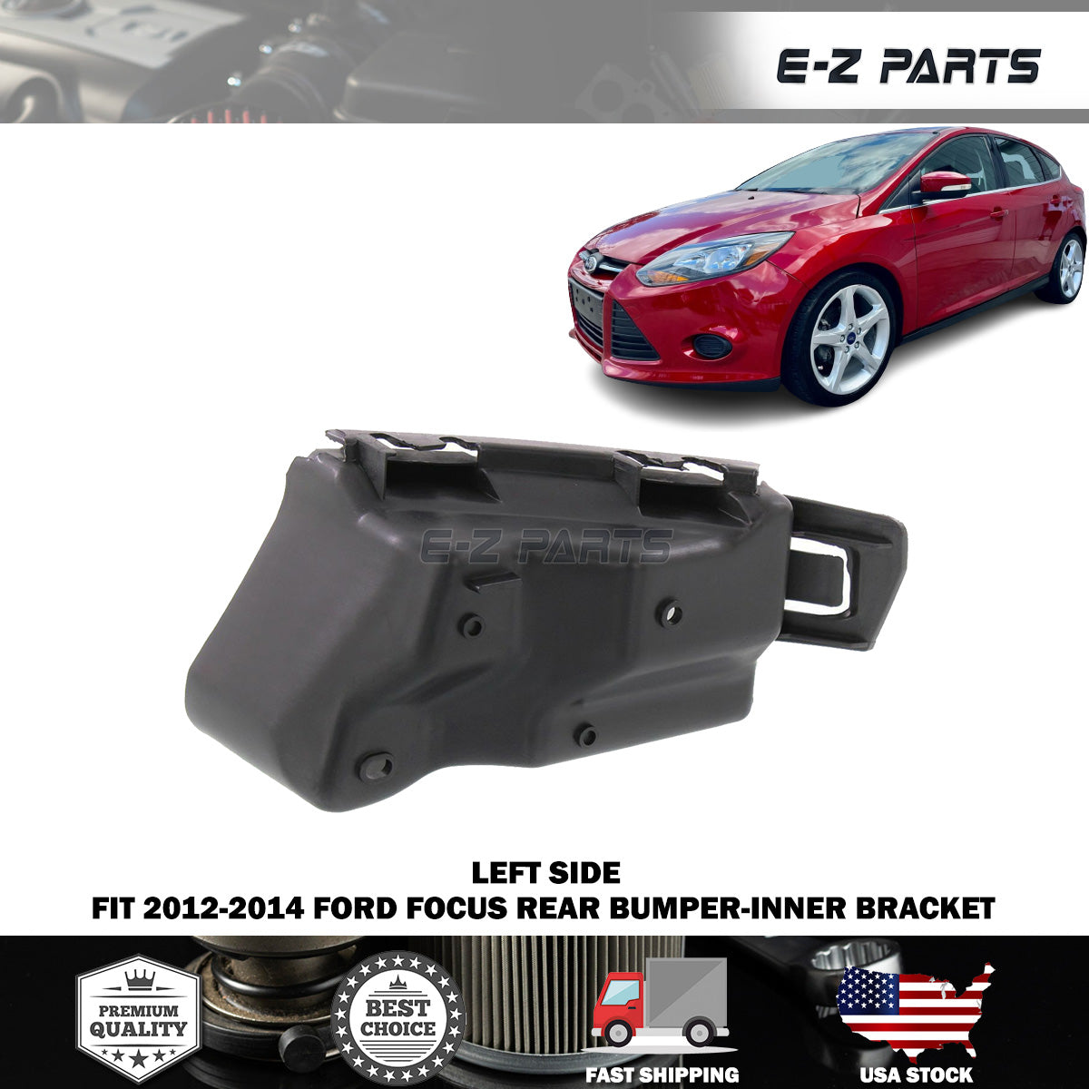 Premium Quality for 2012-2014 Ford Focus Rear Bumper-Inner Bracket Left