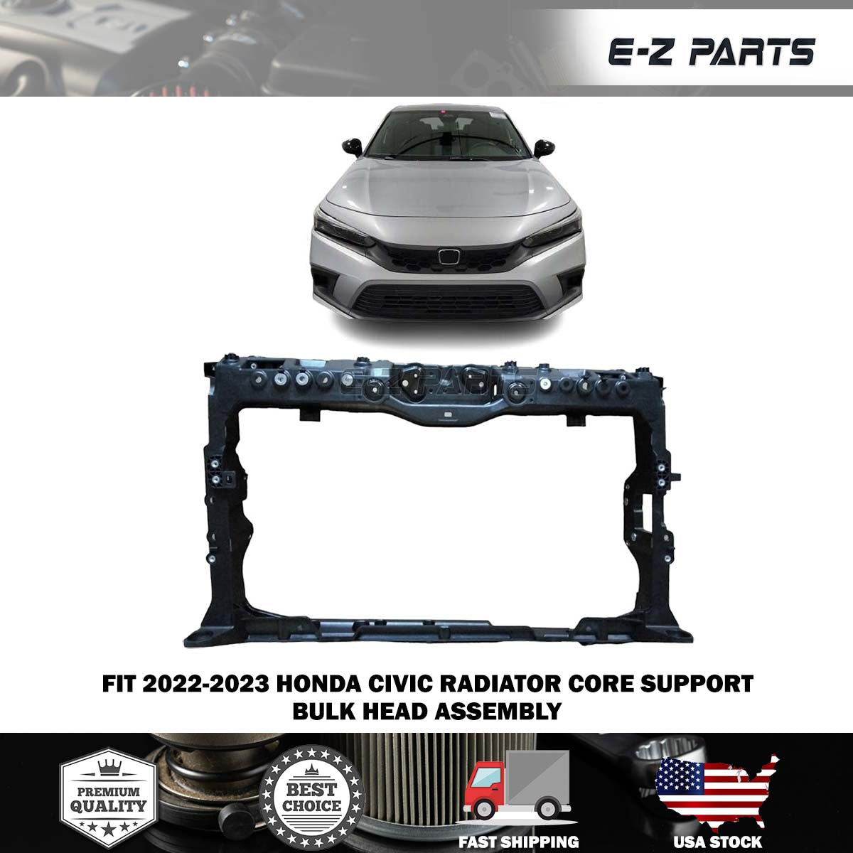 For 2022-2023 Honda Civic Radiator Core Support Bulk Head Assembly