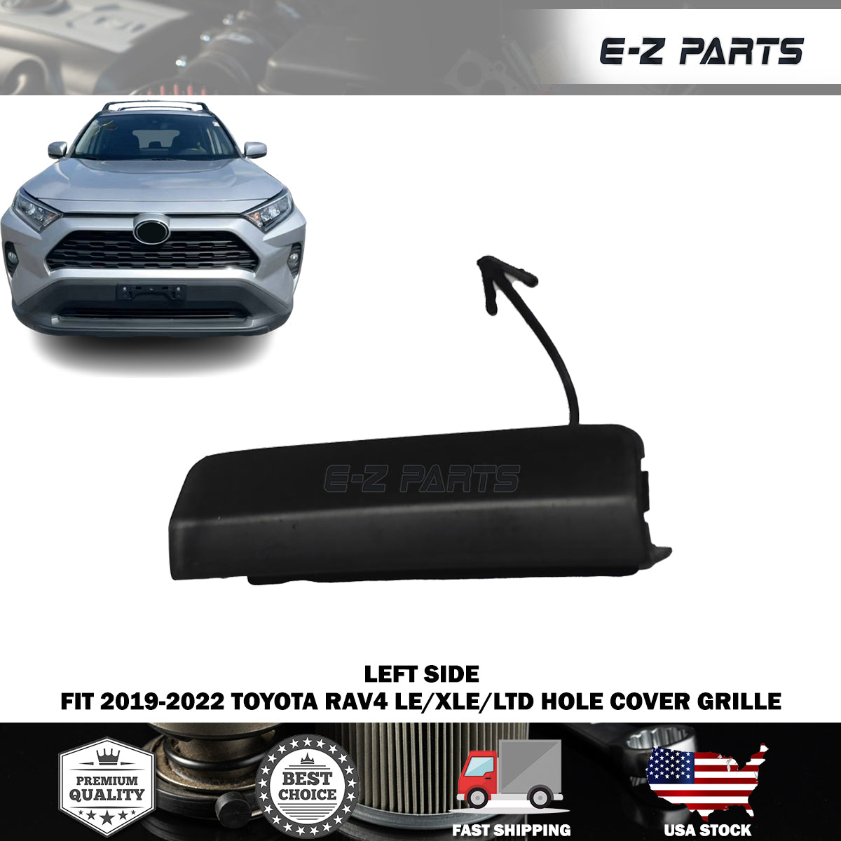 For 2019-2022 Toyota RAV4 LE/XLE/LTD Left Hole Cover Grille Driver Side LH