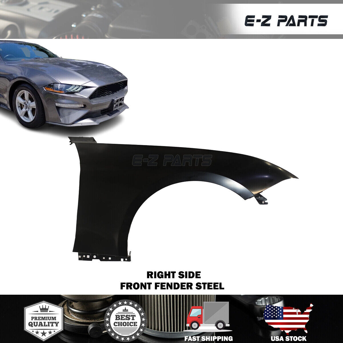 For 2018-2022 Ford Mustang Right Front Fender Steel Passenger Side RH