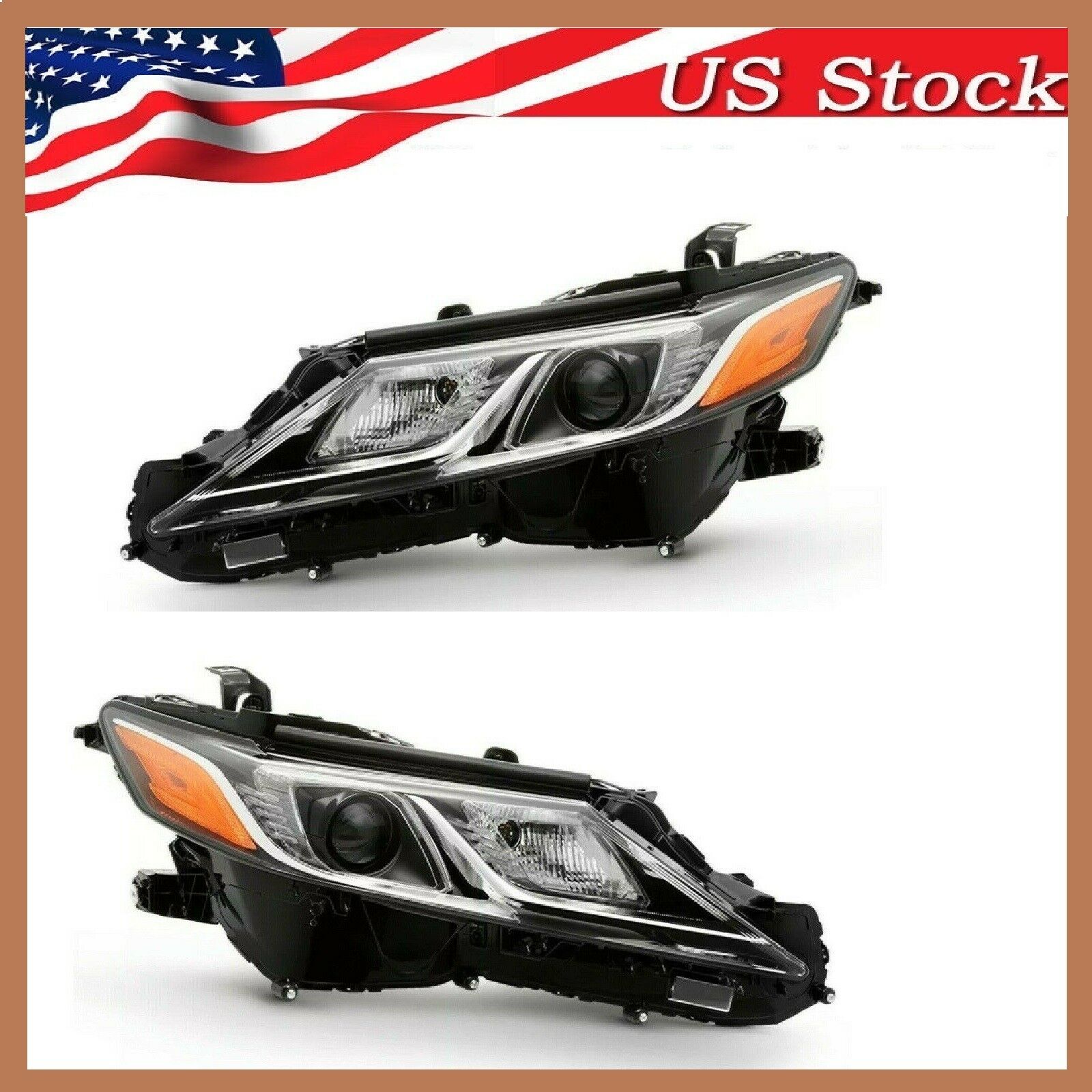 For 2018-2019 Toyota Camry Headlight L LE SE LED Headlamps Pair Left & Right