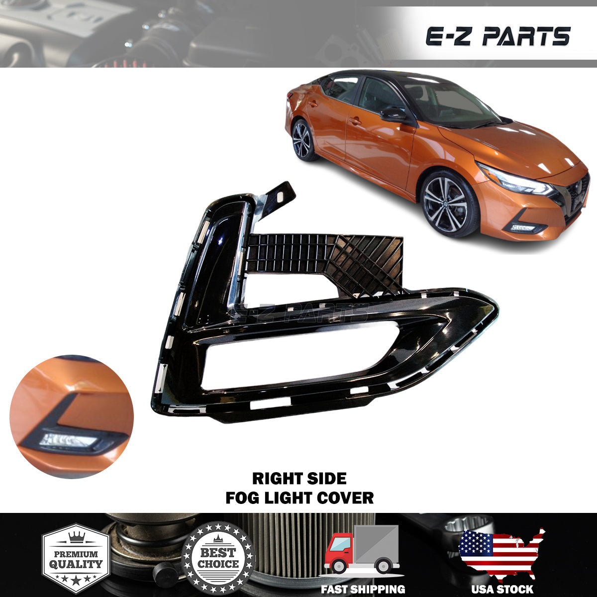 For 2020-2021 Nissan Sentra Fog Light Cover Right / Passenger Side